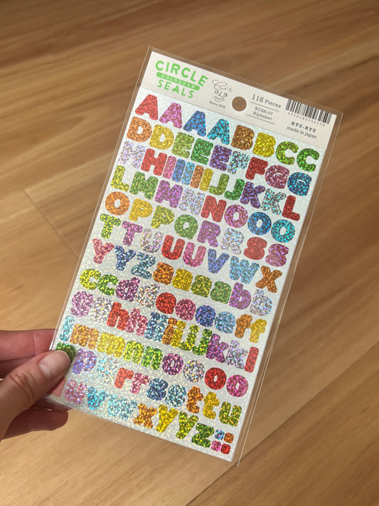 Circle Seal Stickers - Holographic Alphabet Stickers