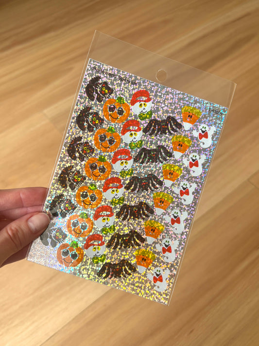 Circle Seal Stickers - Holographic Halloween Sticker Sheet