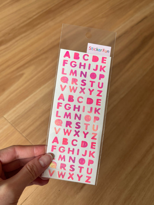 Sticker Fun Aurora Pink Alphabet Stickers