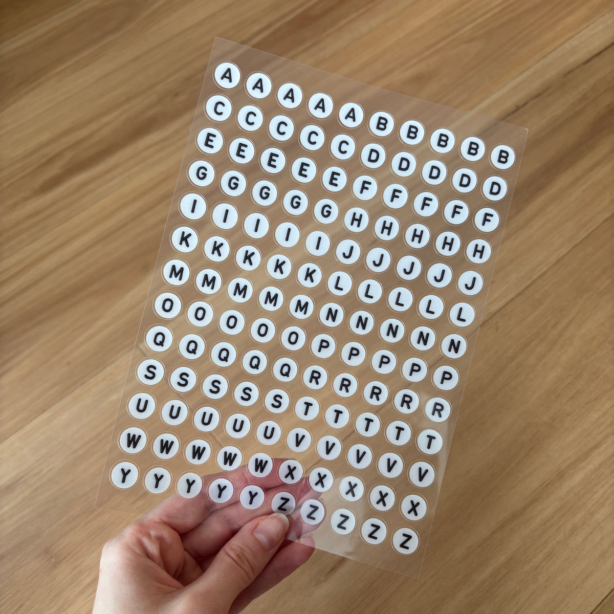 Clear Bead Letter Sticker Sheet