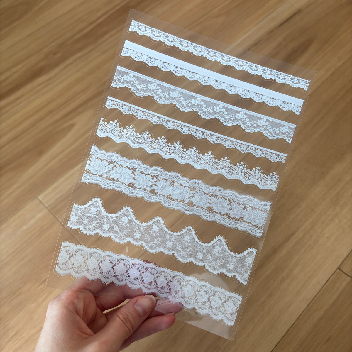Clear White Lace Sticker Sheet