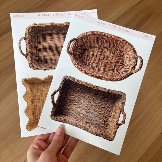 Woven Basket Sticker Sheet Set