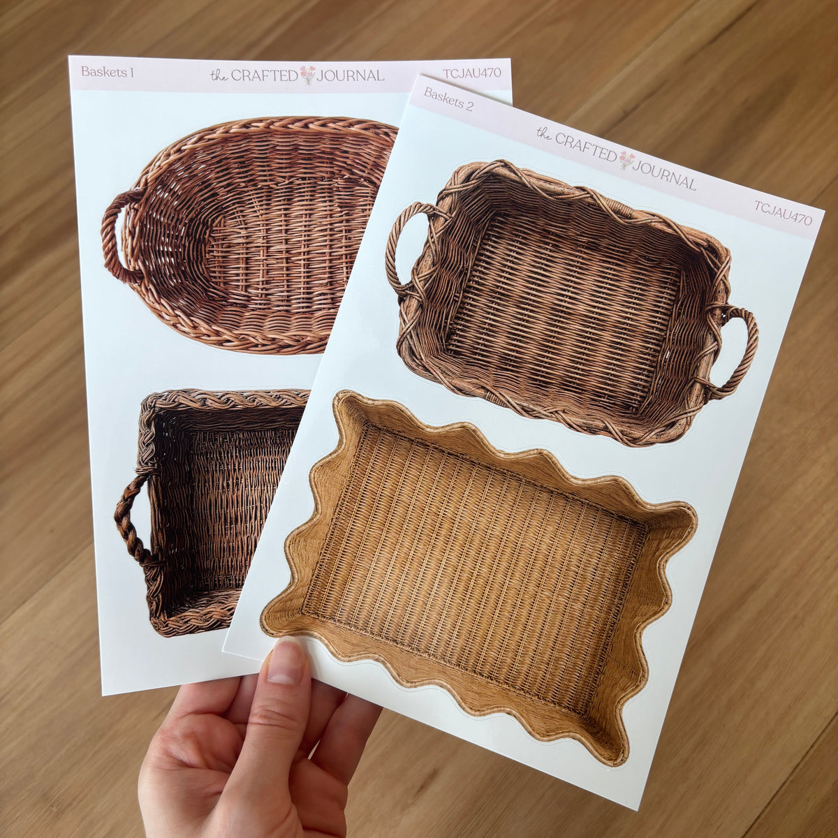 Woven Basket Sticker Sheet Set