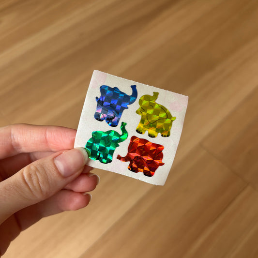 Great 7 - Tear-off Stickers - Prismatic Elephants
