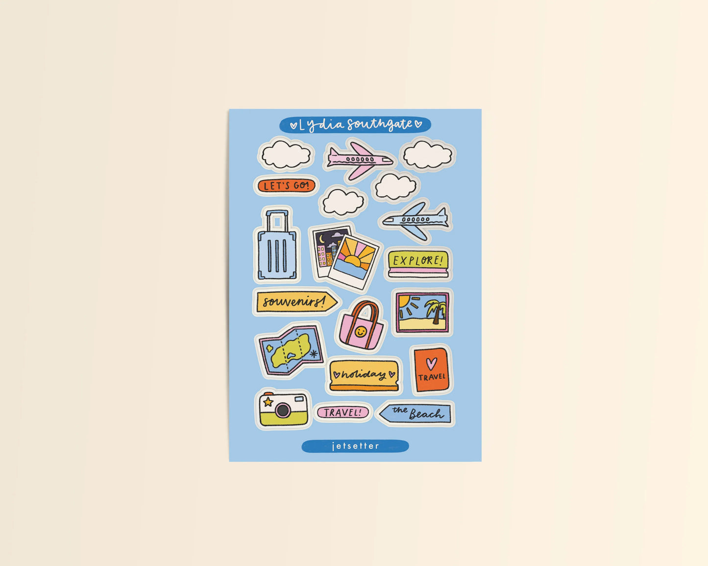 Lydia Southgate - Jetsetter Mini Clear Vinyl Sticker Sheet