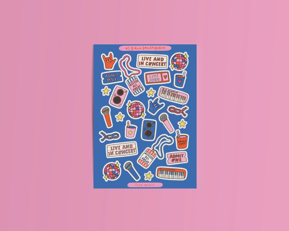Coming Soon: Lydia Southgate - Concert Themed Clear Vinyl Sticker Sheet