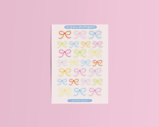 Coming Soon: Lydia Southgate - Colourful Bows Mini Clear Vinyl Sticker Sheet