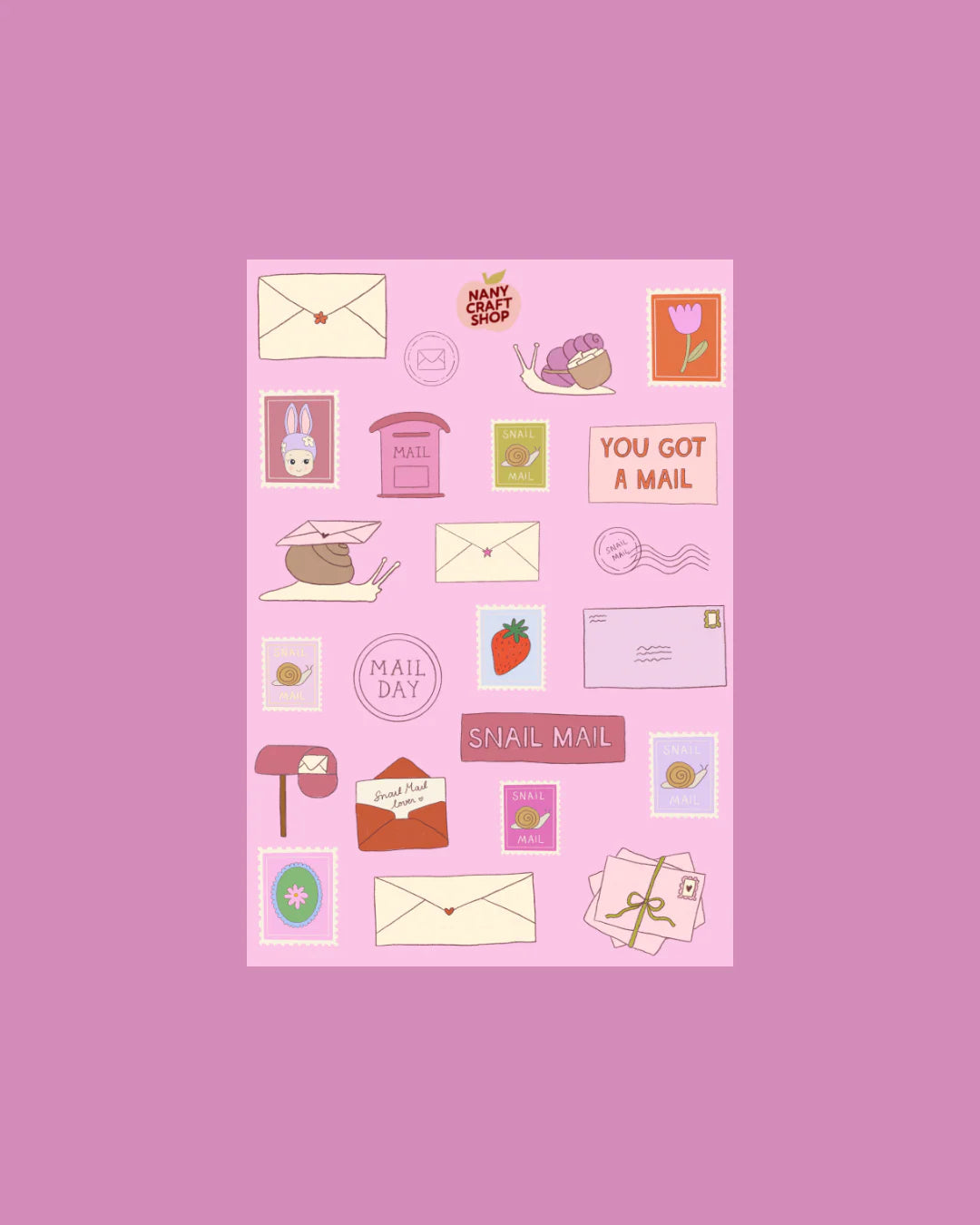 Nany Craft Shop - Snail Mail A5 Sticker Sheet