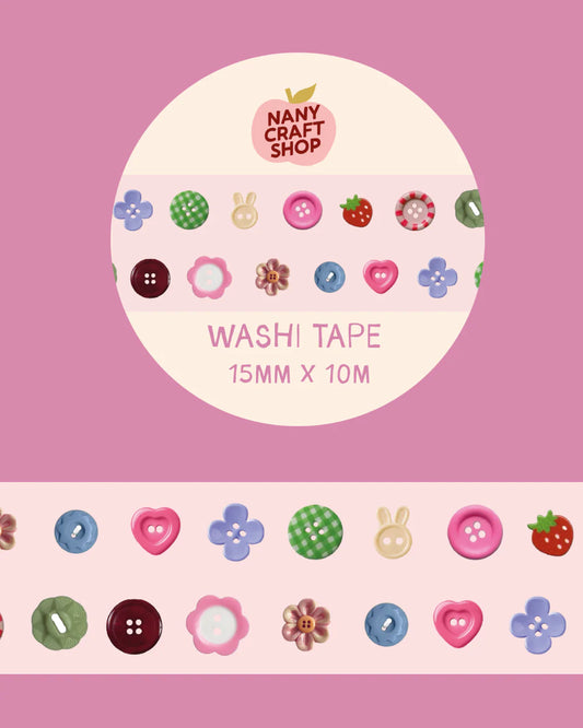 SHIPS IN MAY: Nany Craft Shop - Buttons Washi Tape