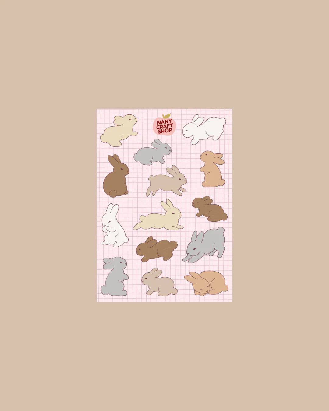 COMING SOON: Nany Craft Shop - Bunny A6 Sticker Sheet