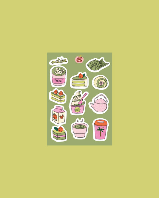 Nany Craft Shop - Matcha A6 Sticker Sheet