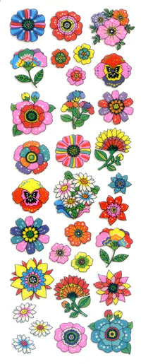 Sticker Fun Sparklies Psychedelic Flower Stickers