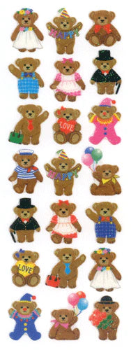 Sticker Fun Sparklies Happy Bear Stickers