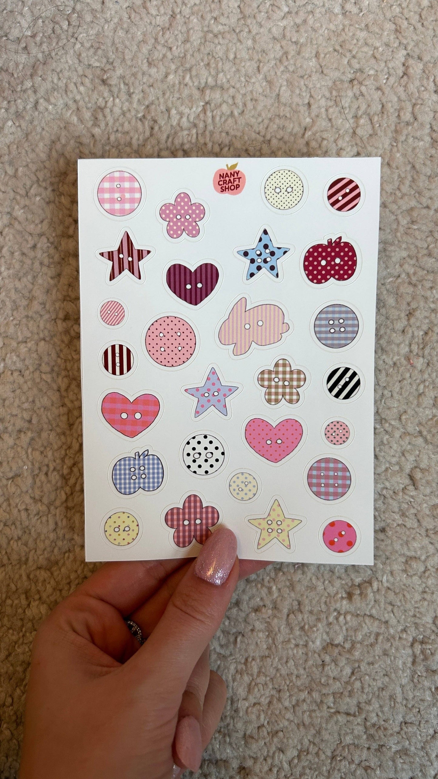 NanyCraftShop A6 Button Sticker Sheet
