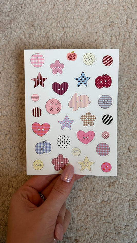 Nany Craft Shop - A6 Button Sticker Sheet
