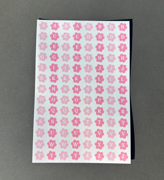 Flower Alphabet Sticker Sheet