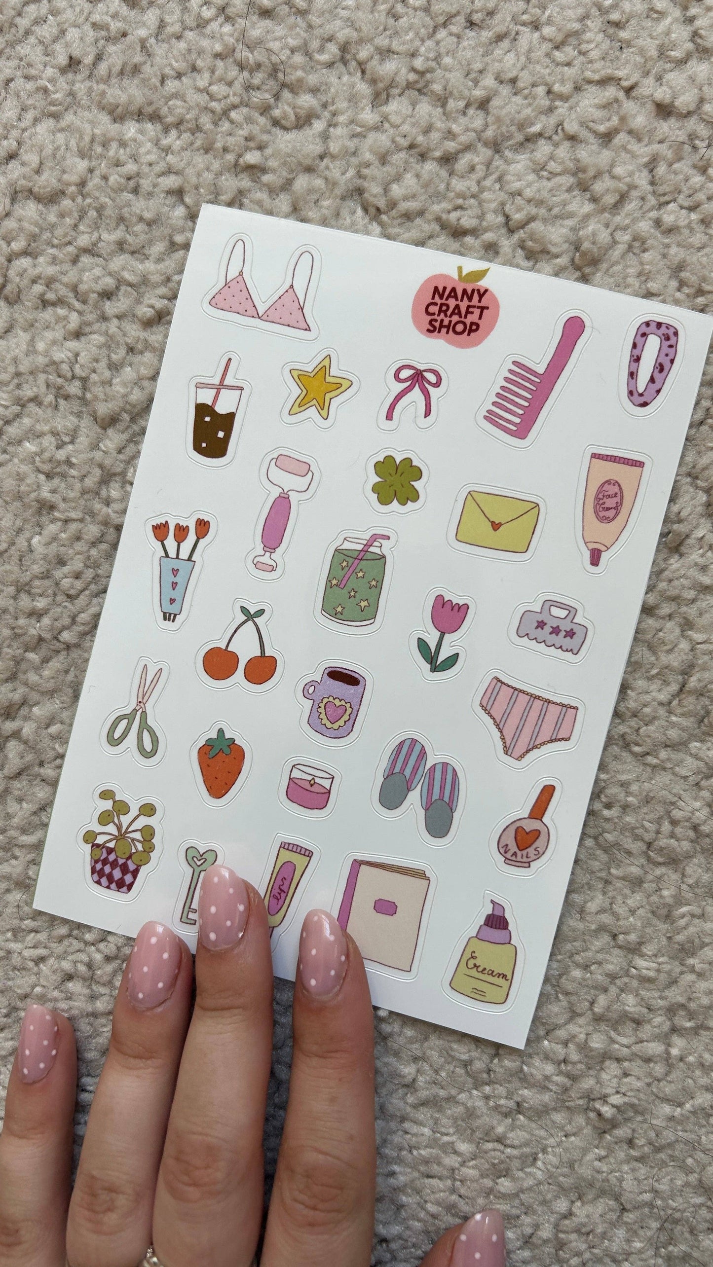 NanyCraftShop - A6 Girly Things Sticker Sheet