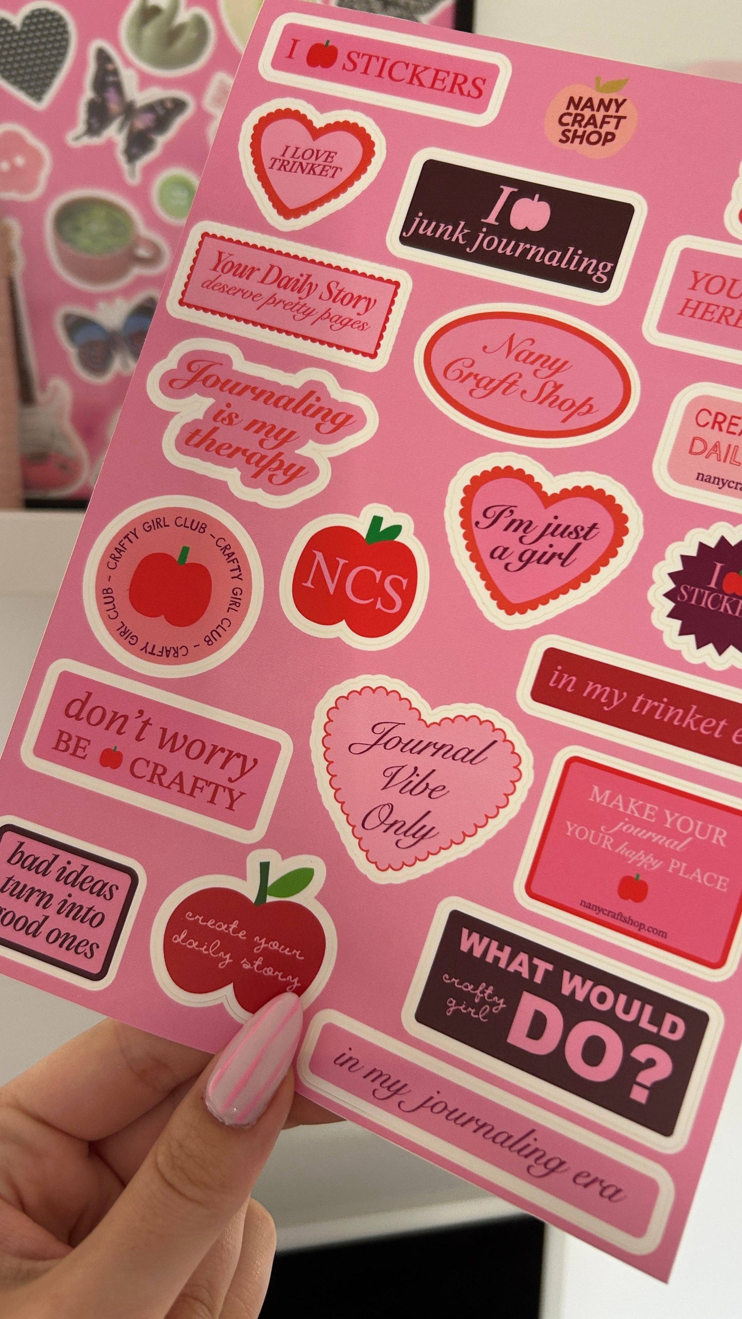 NanyCraftShop A5 Craft and Journaling Sticker Sheet