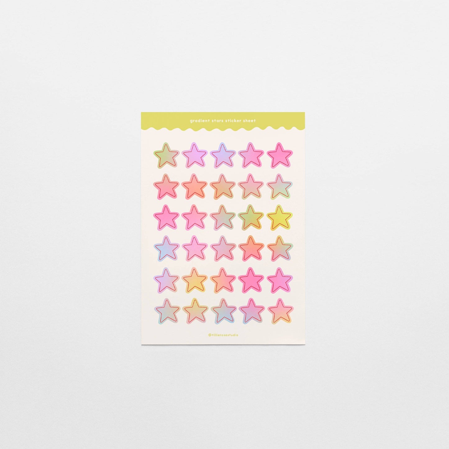 Tillie Rose Studio - Pastel Gradient Stars Sticker Sheet