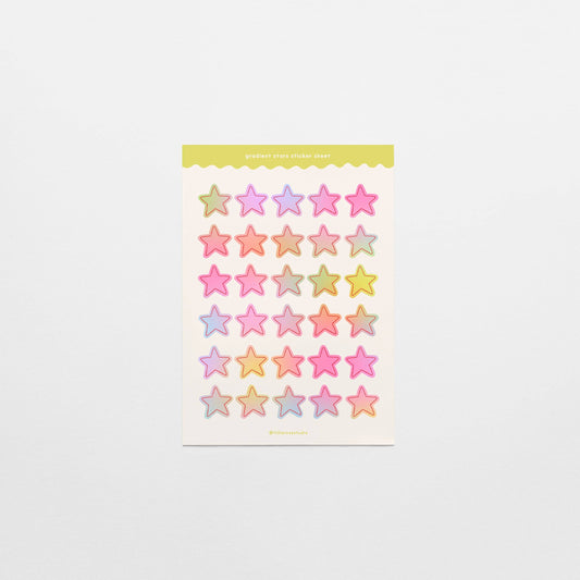 Tillie Rose Studio - Pastel Gradient Stars Sticker Sheet