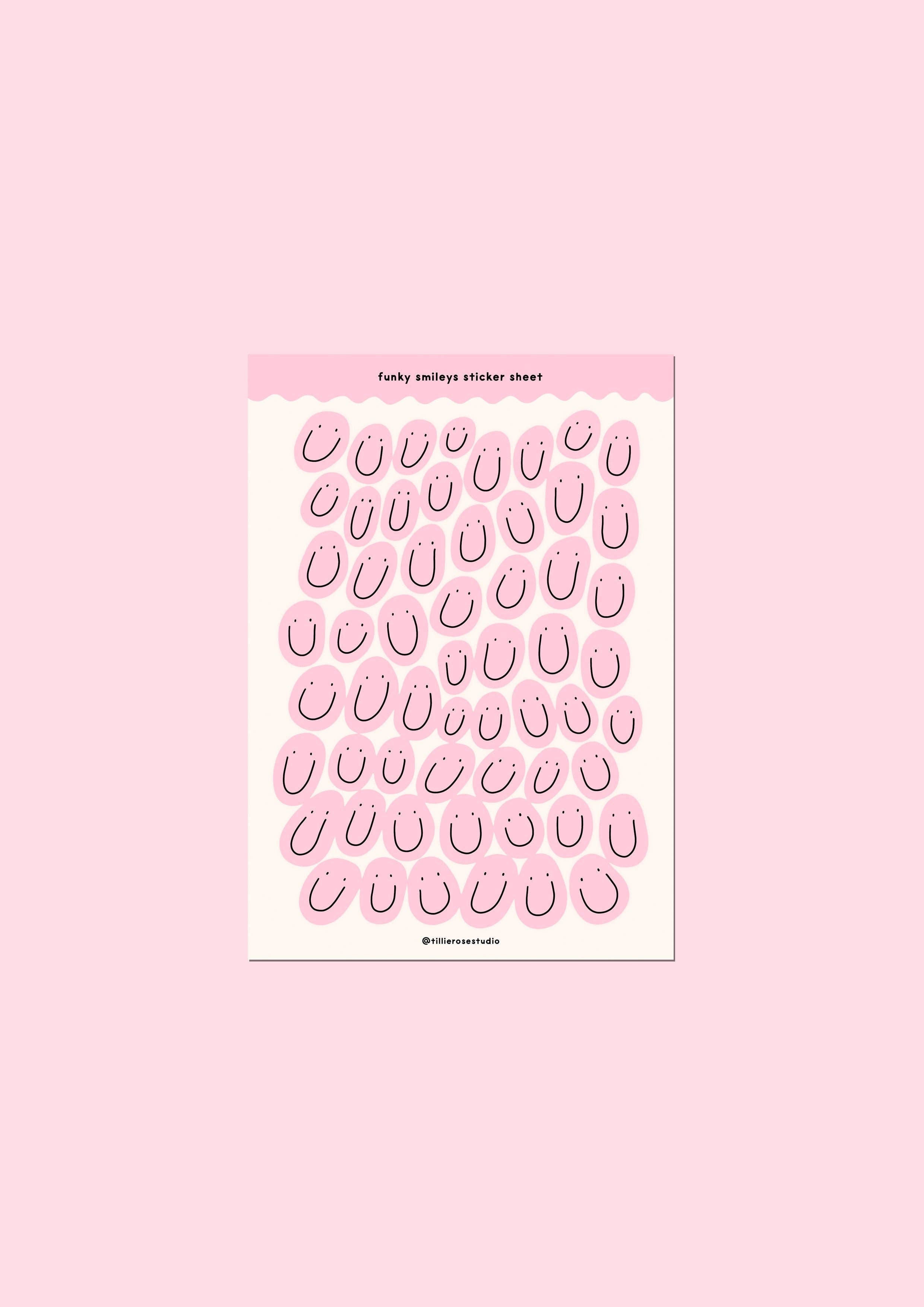 Pink Groovy Smiles Sticker Sheet – The Crafted Journal AU