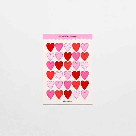 Tillie Rose Studio - Love Hearts Sticker Sheet