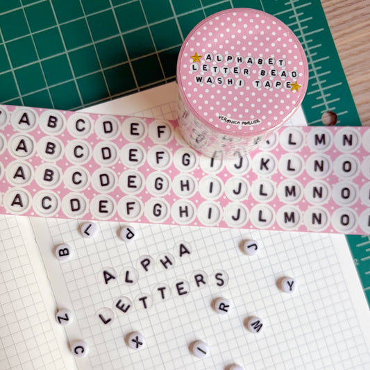 Veronica Porlier Illustrations - Alphabet Letter Bead Sticker Washi Tape