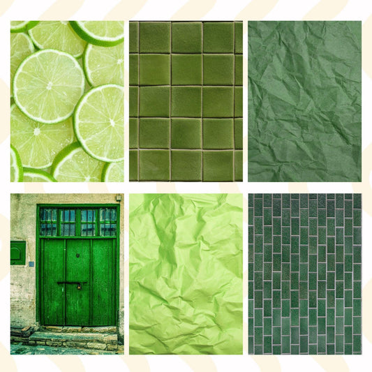 Green Themed Sticky Back Scrapbook Paper Pack