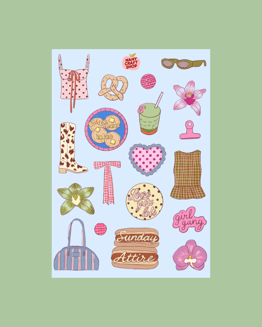 COMING SOON: Nany Craft Shop - A5 Cool Girl Sticker Sheet