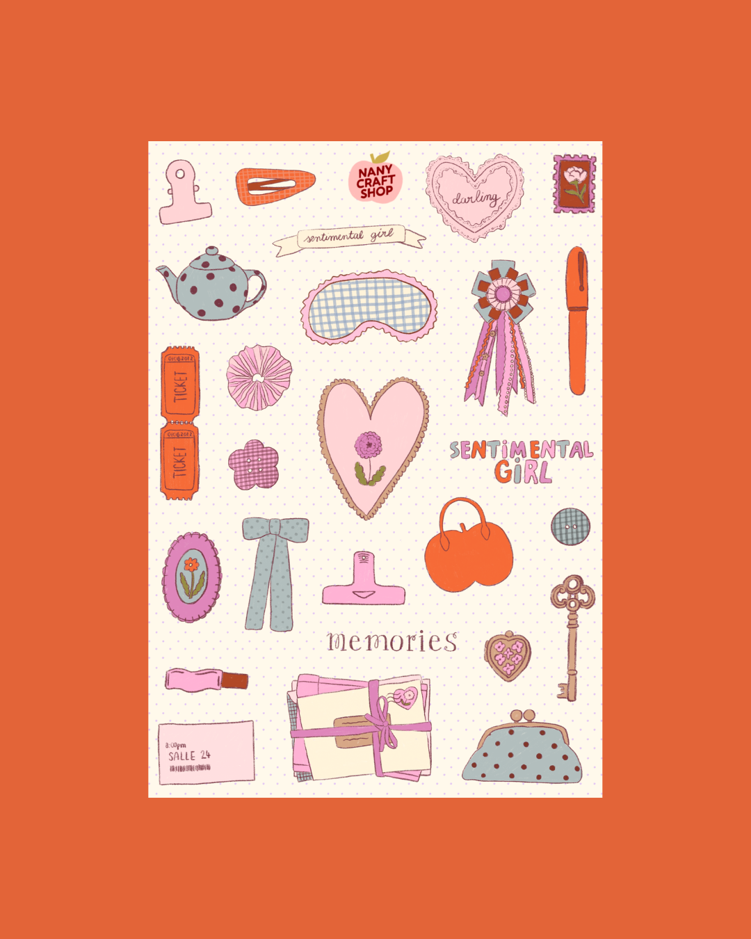 COMING SOON: Nany Craft Shop - A5 Sentimental Girl Sticker Sheet