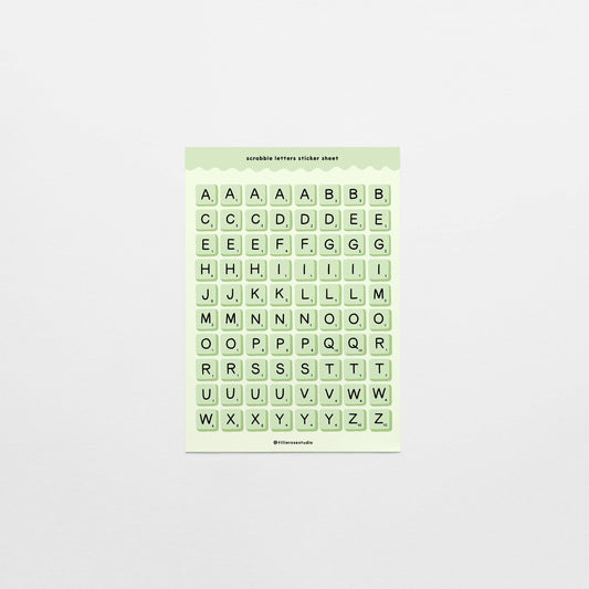 Tillie Rose Studio - Green Scrabble Letters Sticker Sheet
