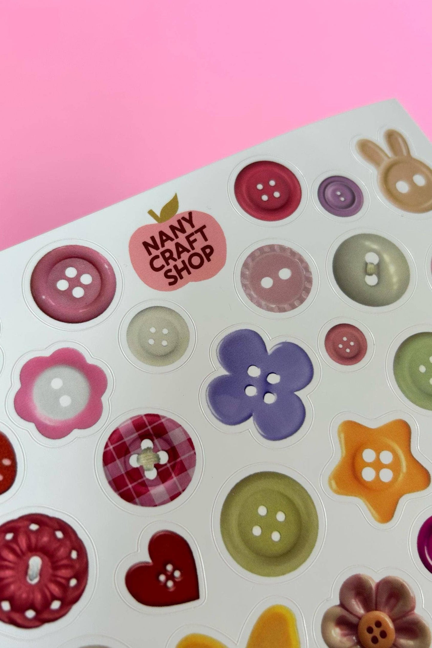 NanyCraftShop A5 Button Sticker Sheet