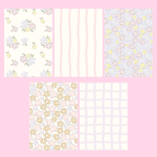 Pastel Floral Scrapbook Paper Pack