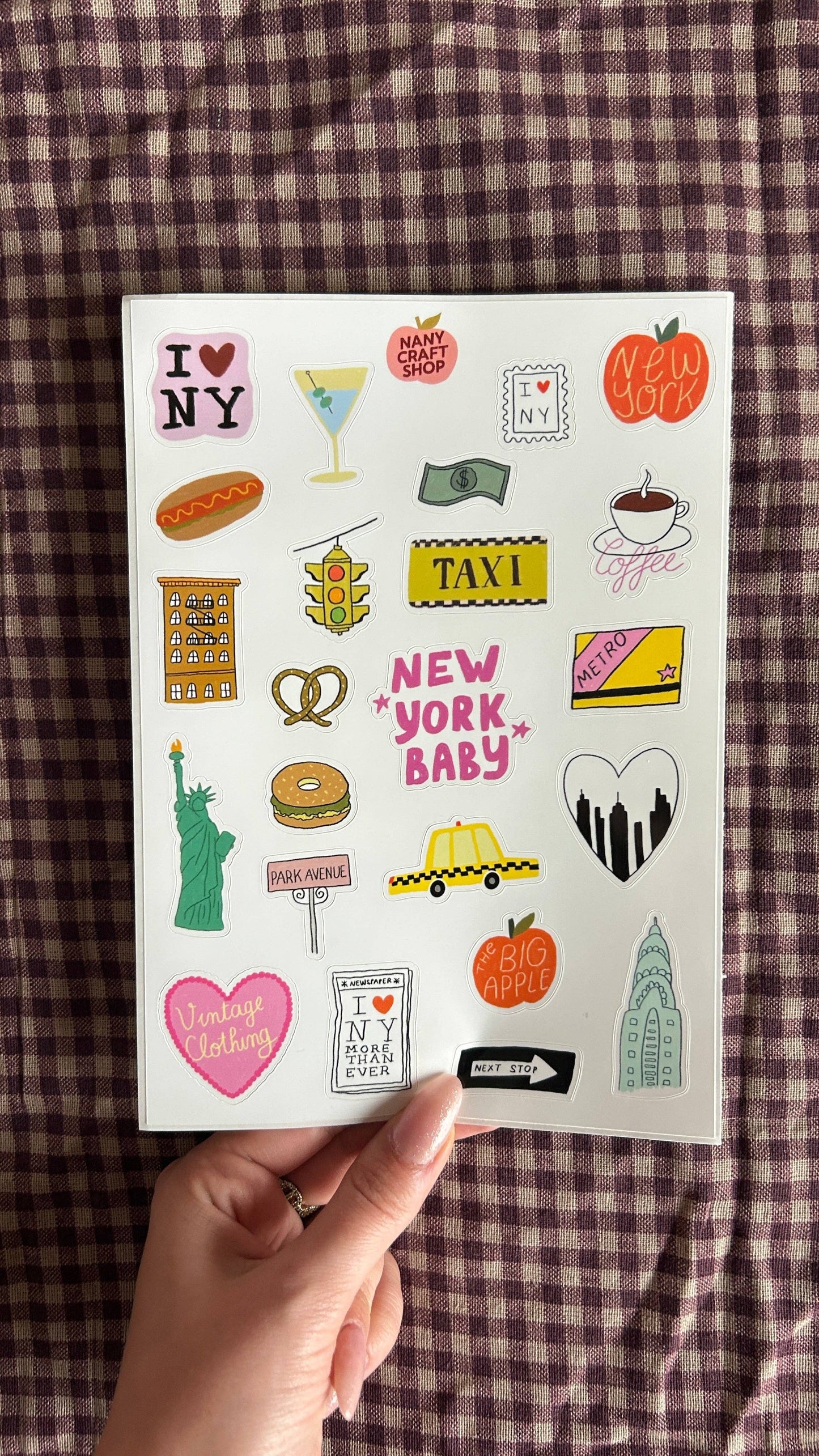 NanyCraftShop A5 New York City Sticker Sheet