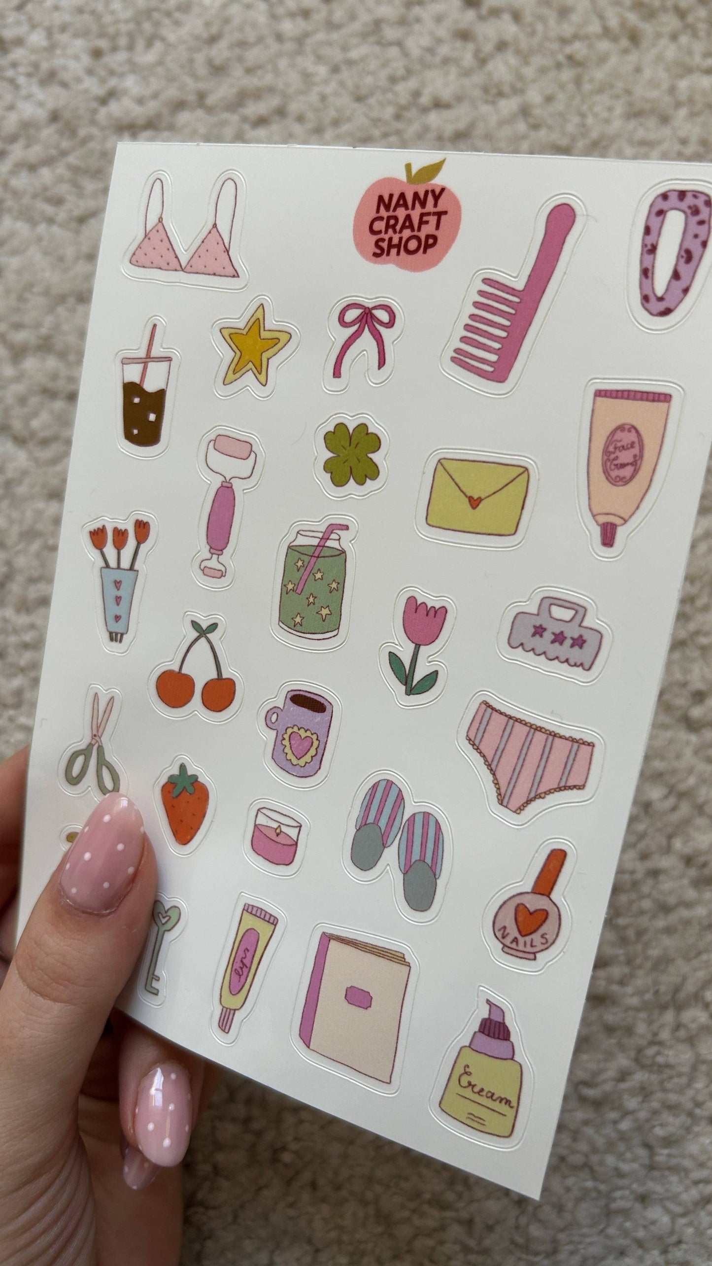 NanyCraftShop - A6 Girly Things Sticker Sheet