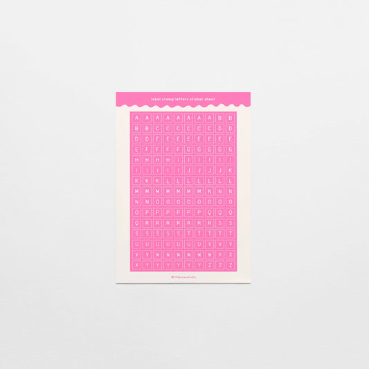 Tillie Rose Studio - Pink Label Stamp Letter Sticker Sheet