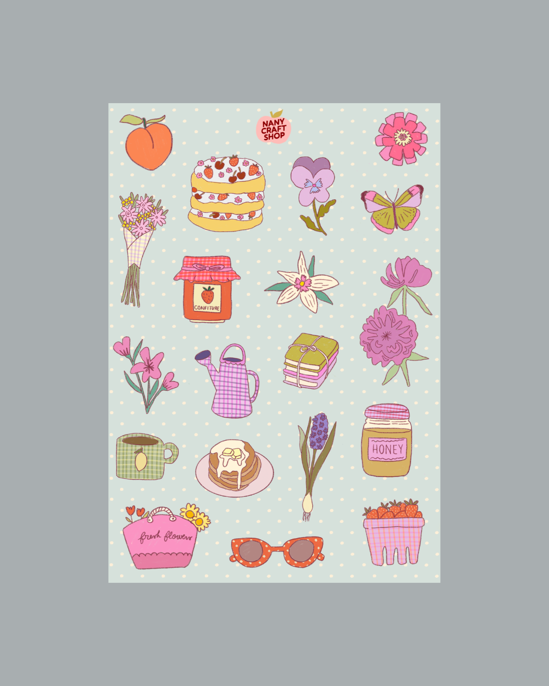 COMING SOON: Nany Craft Shop - A5 Picnic Sticker Sheet