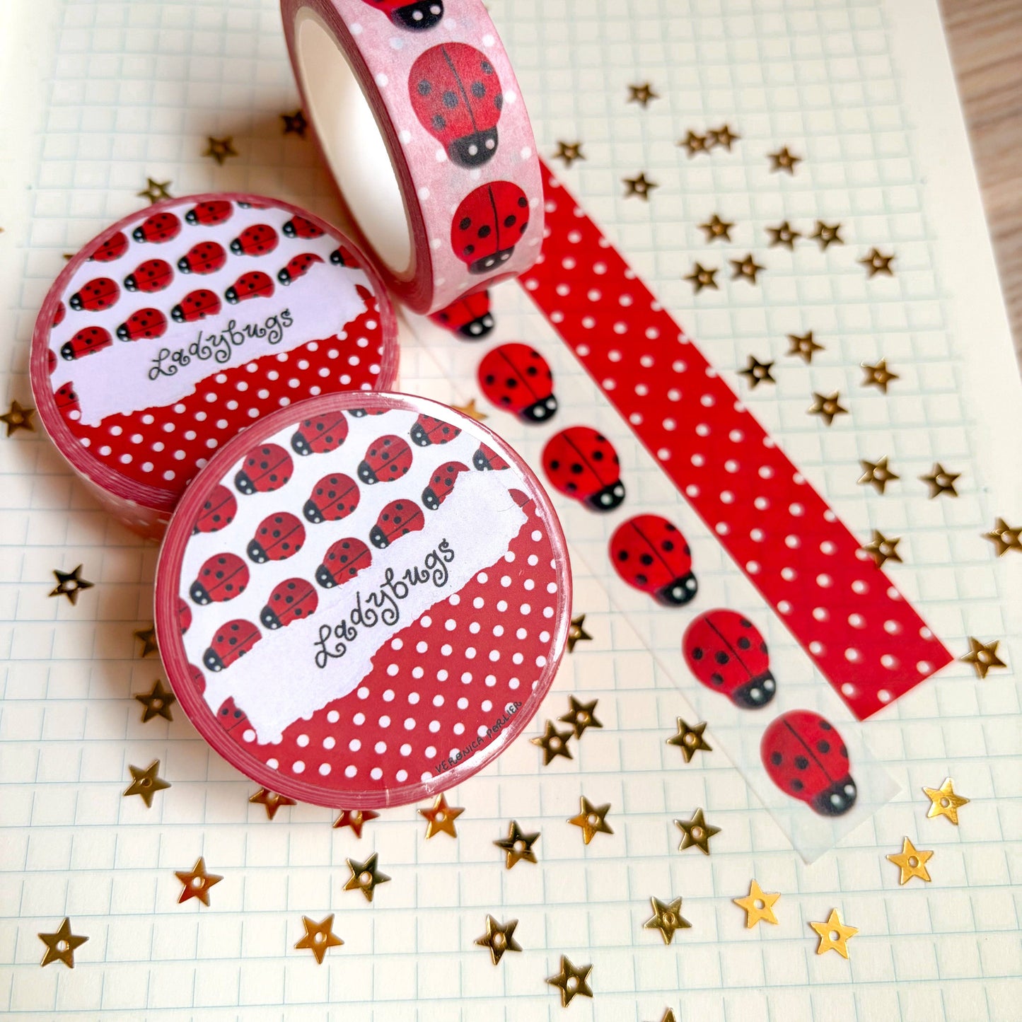 COMING SOON: Veronica Porlier Illustrations - Ladybugs Washi Tape