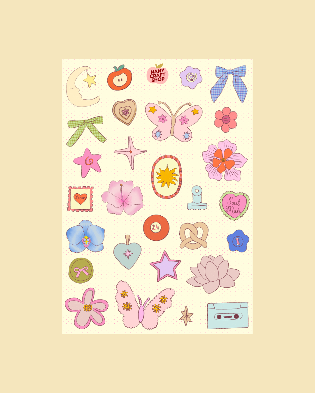 COMING SOON: Nany Craft Shop - A5 Trinket Sticker Sheet