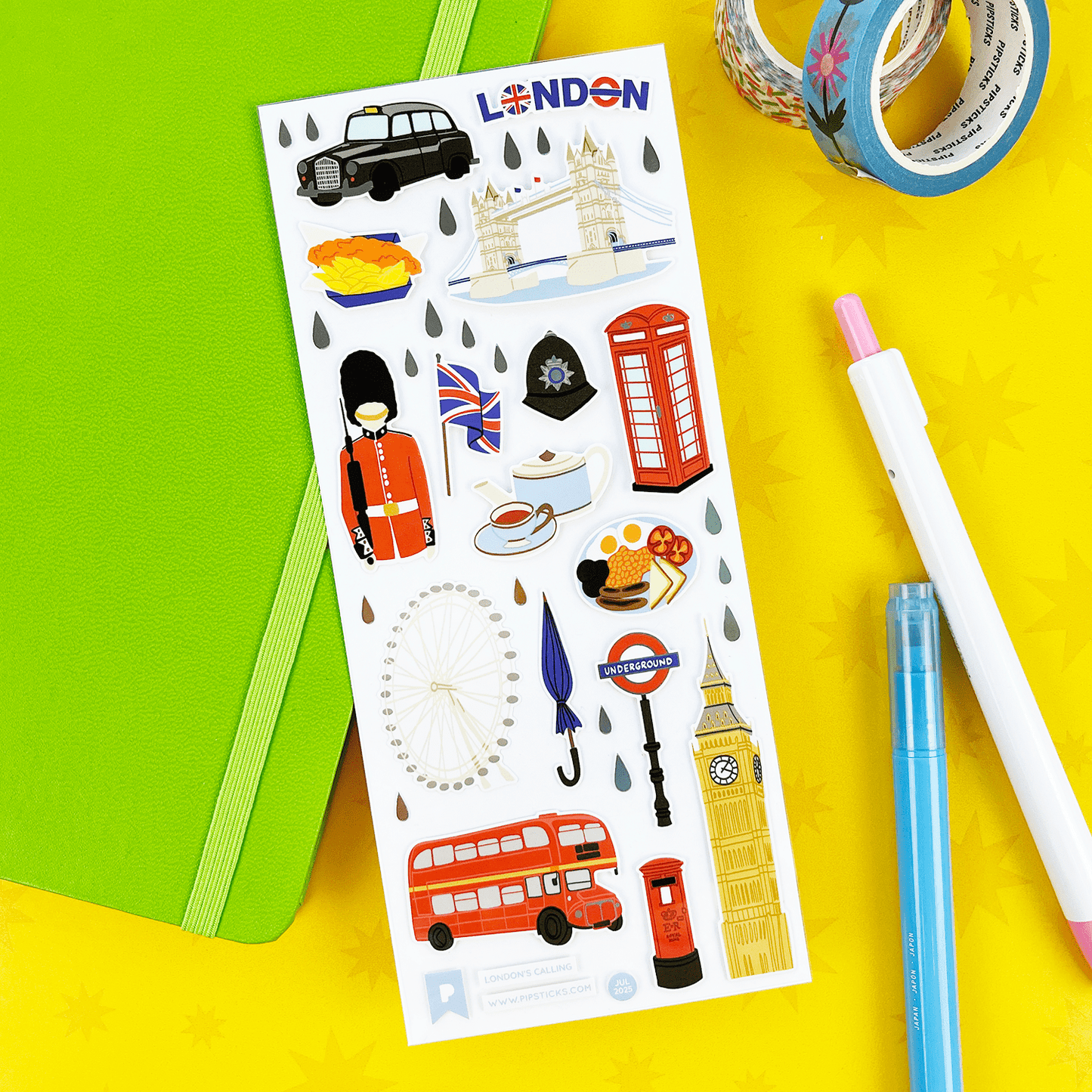 Pipsticks London's Calling Sticker Sheet