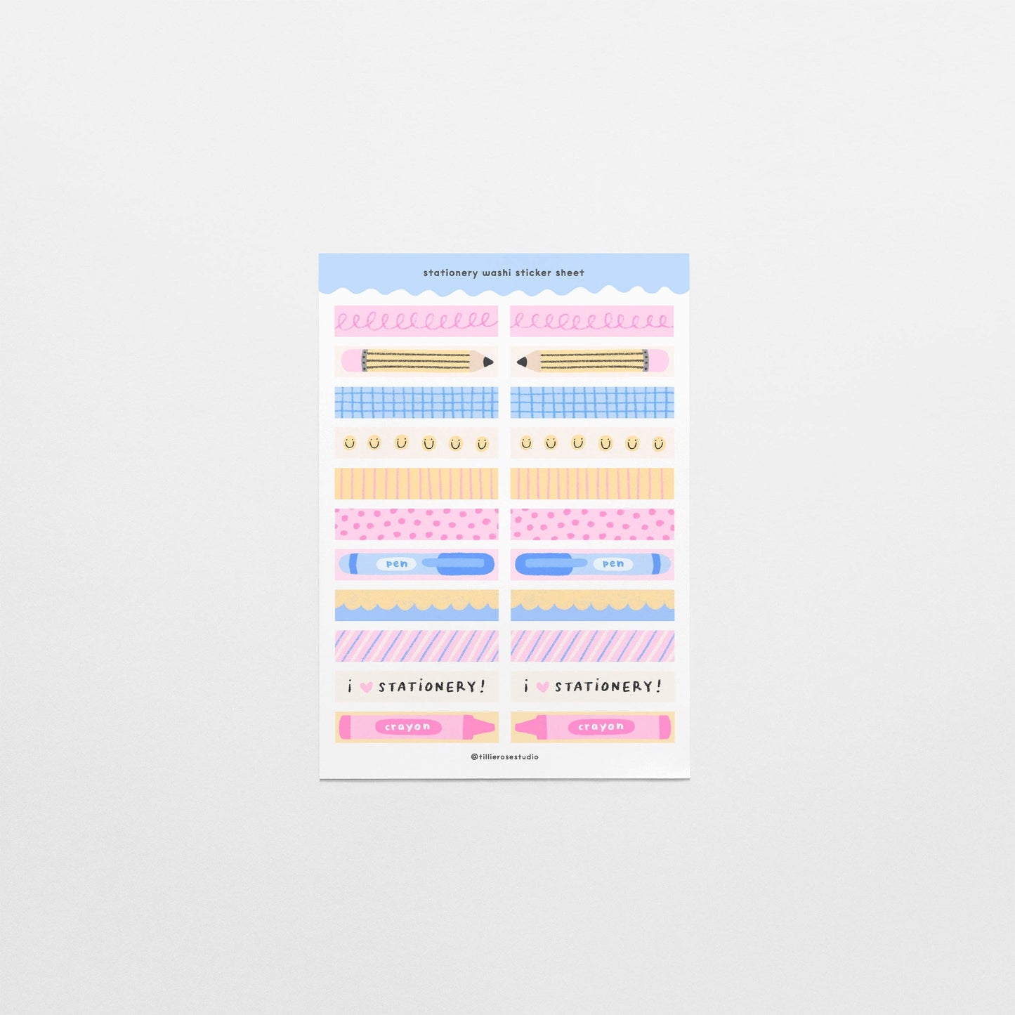 COMING SOON: Tillie Rose Studio - Stationery Washi Sticker Sheet