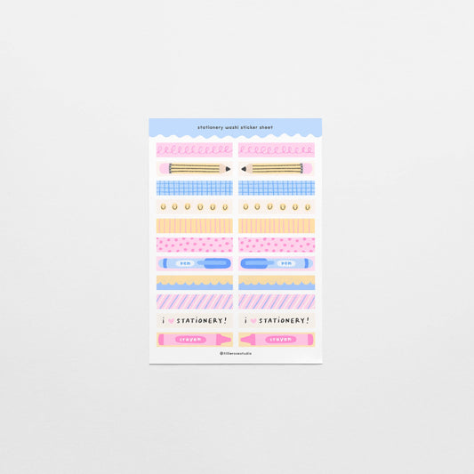 Tillie Rose Studio - Stationery Washi Sticker Sheet