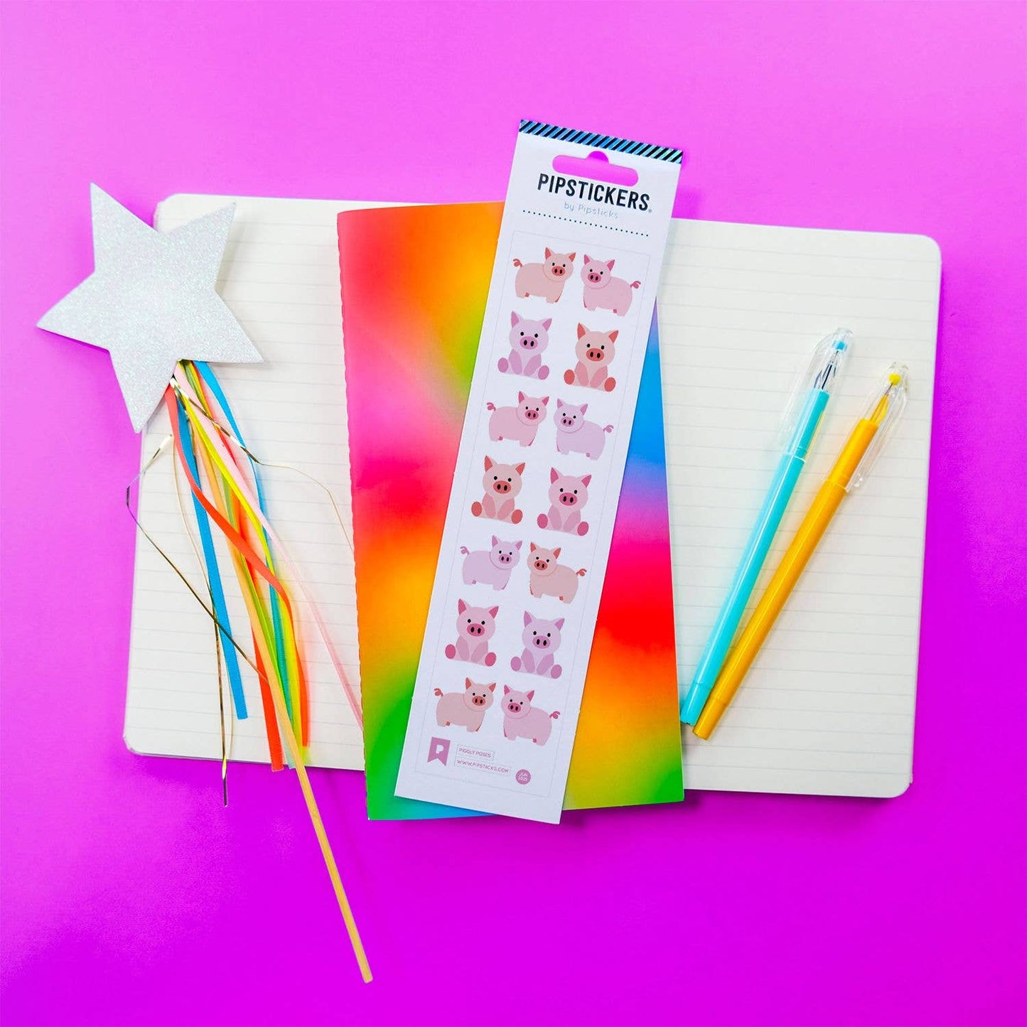 Pipsticks Piggly Poses Sticker Sheet