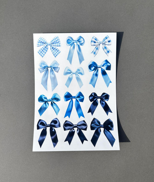 Blue Bow Sticker Sheet
