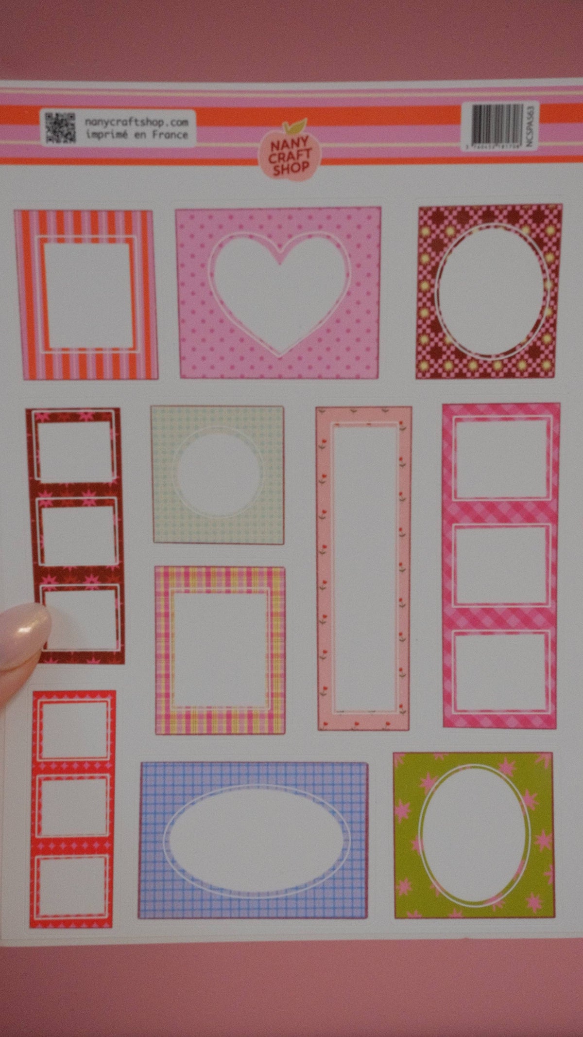 Coming Soon: Nany Craft Shop - Photo Frames A5 Sticker Sheet