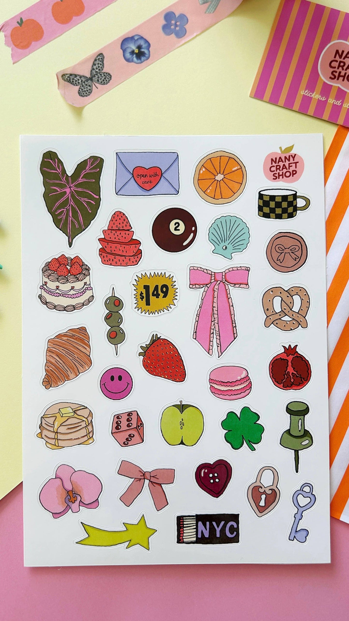 NanyCraftShop A5 Mini Trinkets Sticker Sheet