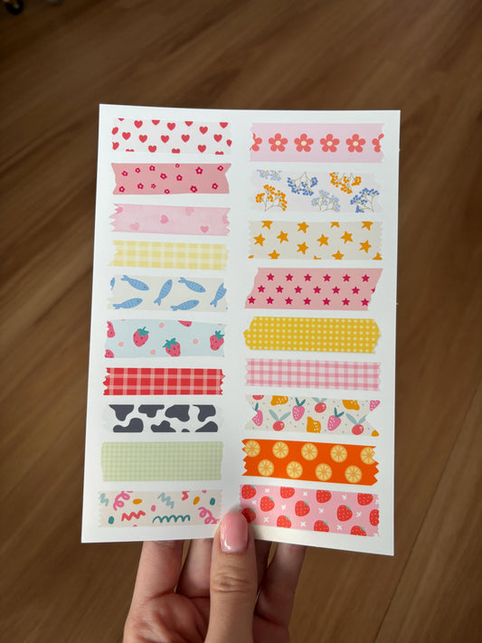 Washi Tape Sticker Sheet