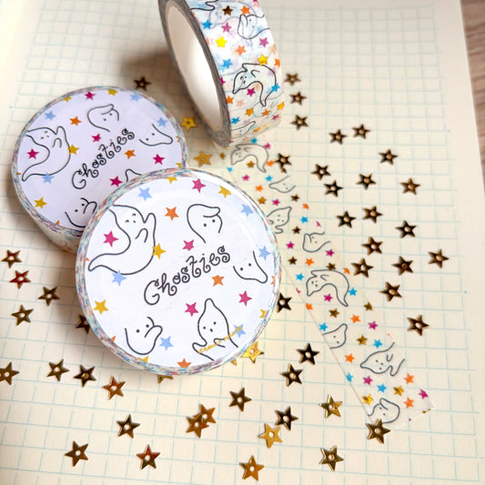 COMING SOON: Veronica Porlier Illustrations - Ghosties Gold Foiled Washi Tape