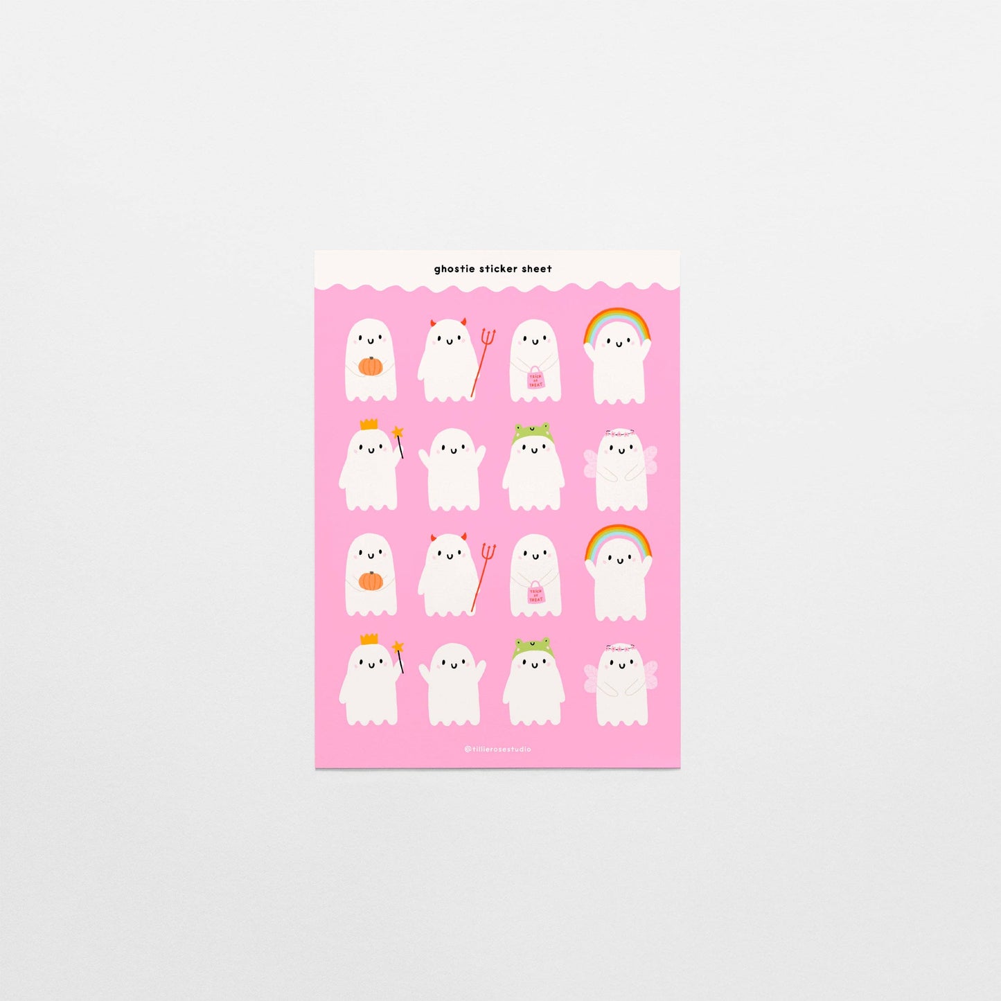 Tillie Rose Studio - Ghosties Pink Sticker Sheet