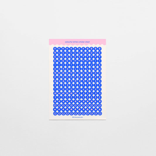 Tillie Rose Studio - Blue and Pink Letter Bead Sticker Sheet